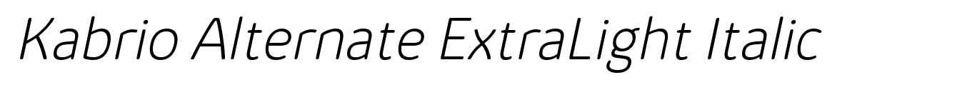 Kabrio Alternate ExtraLight Italic